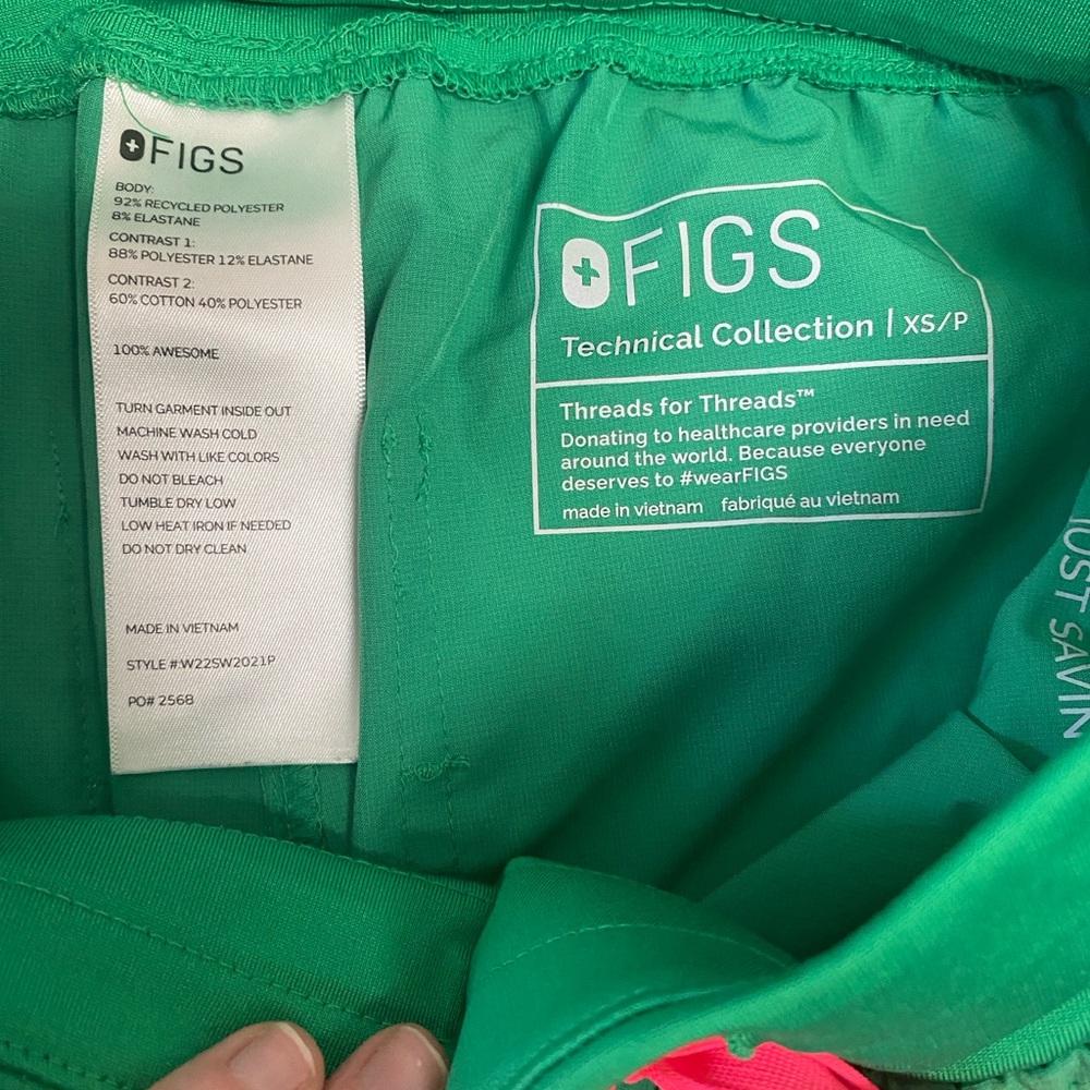 Figs Technical Collection Green Zamora High-waisted jogger Scrub Pants - Picture 8 of 8